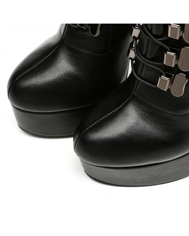 Giaro Galana 1022 Black Black Matte Booties Ankle boots Leather Booties High Heel Bitte GroBe wahlen Select GroBe 38