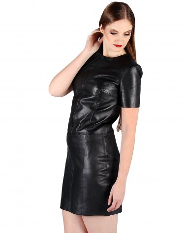 Leather Mini-Skirt Black