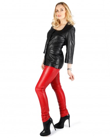 Leather Leggings Red