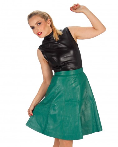 Leather skirt Susi green...