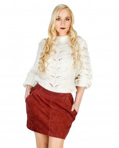 Leather skirt Pia wine red...