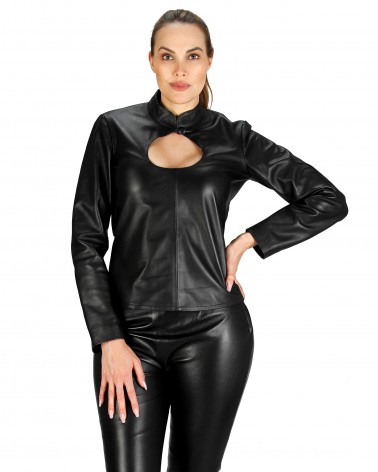 Leather top leather blouse...