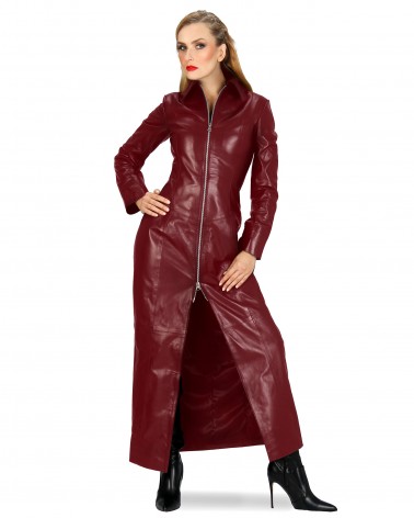 Leather coat Lara burgundy...