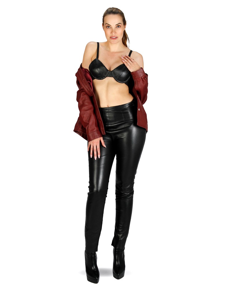 Leather Bra - Black Leather by Other